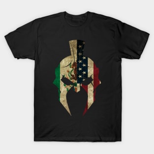 Mexican American Spartan Helmet T-Shirt